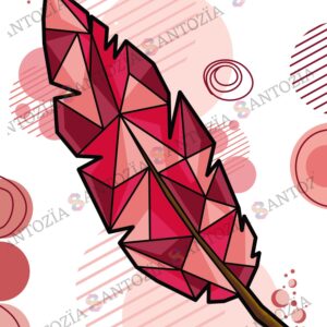 Affiche d'une plume rouge origmi