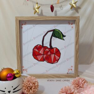 Affiche de cerises origami