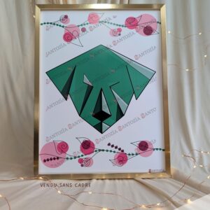 Affiche du chien vert origami