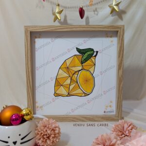 Affiche d'un citron jaune origami
