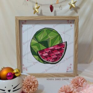 Affiche d'une pastèque origami