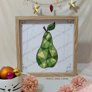 Affiche d'une poire verte origami