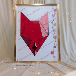Affiche d'un renard rouge origami