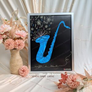 Affiche saxophone origami